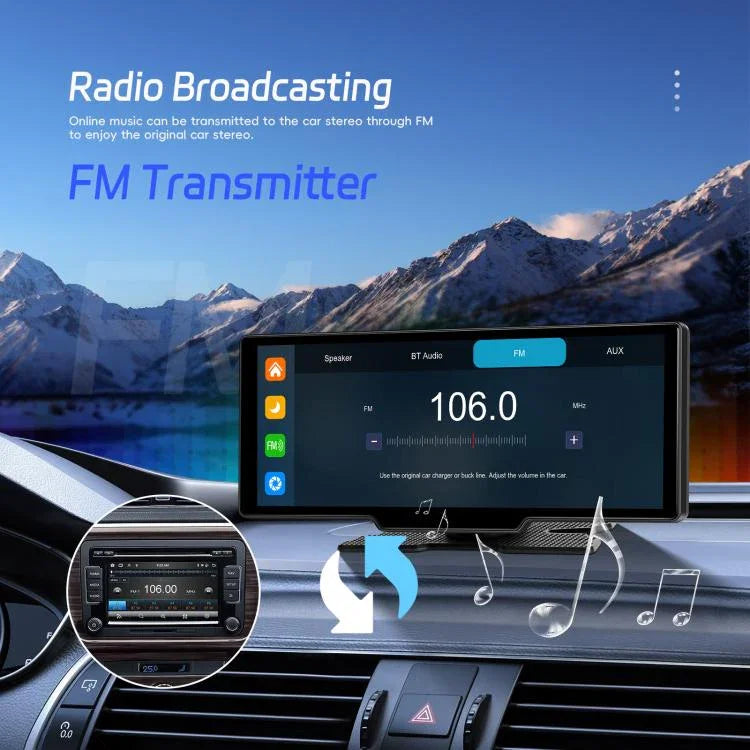 4K 高清車用行車記錄器車用導航 CarPlay 車用中控螢幕，A4473