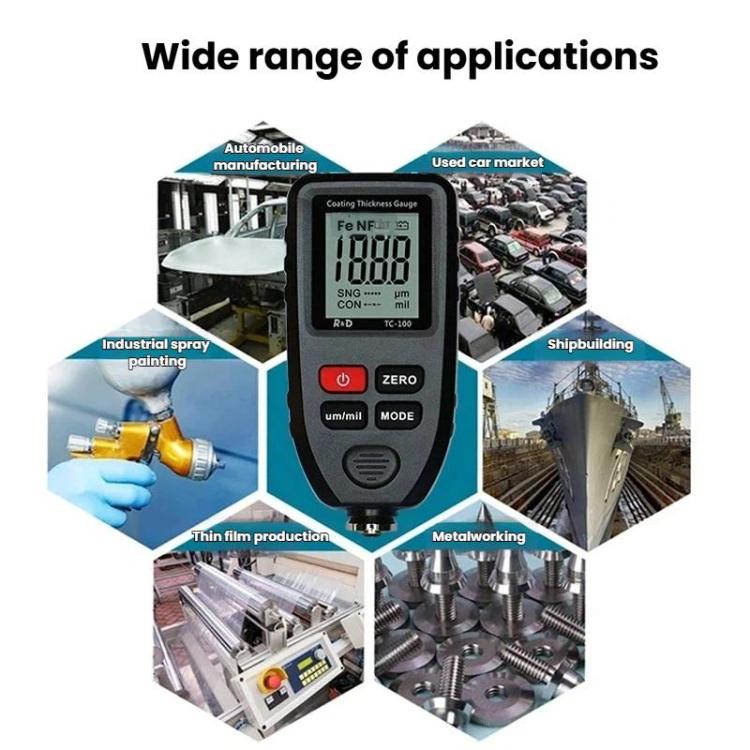 R&D INSTRUMENTS TC-100 高精度塗層厚度計 汽車油漆膜厚度測試儀，TC-100