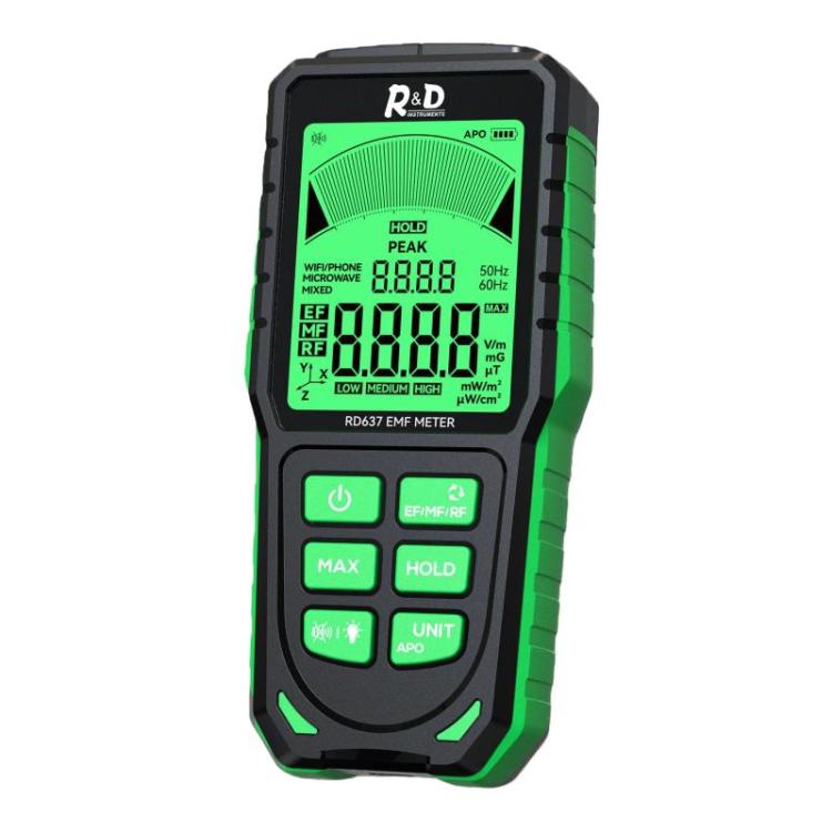 R&D INSTRUMENTS RD637 三合一數字顯示警報可充電電磁輻射測試儀，RD637