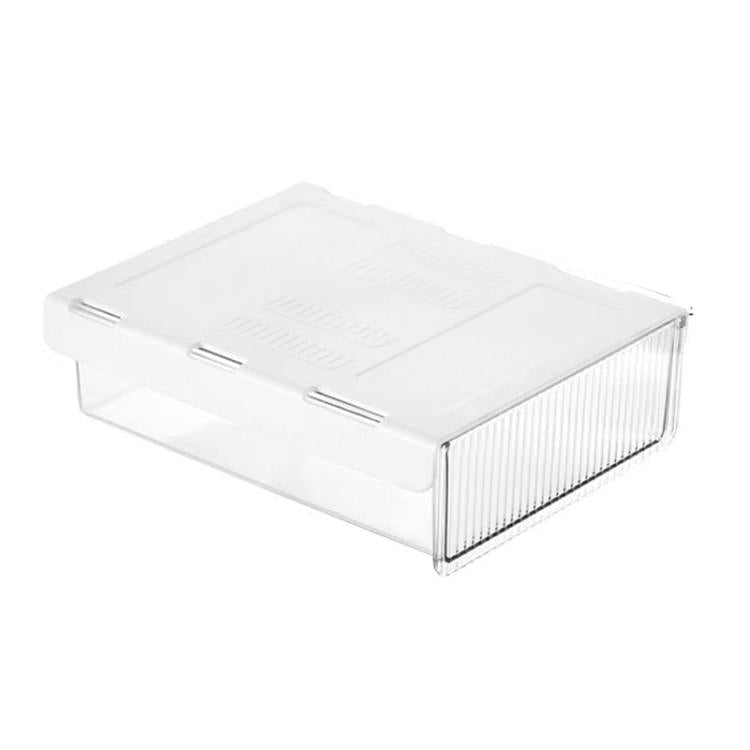 桌下隱藏抽屜收納盒文具及辦公用品隱形收納盒，中號透明，中號透明黑，大號透明，大號透明黑，XL透明