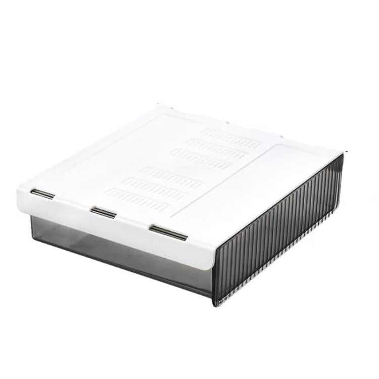 桌下隱藏抽屜收納盒文具及辦公用品隱形收納盒，中號透明，中號透明黑，大號透明，大號透明黑，XL透明