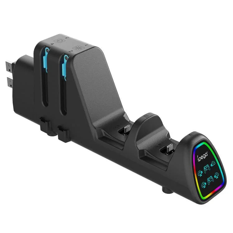 ipega 10合1充電座，適用於Nintendo Switch 2 / Switch Joy-Con及Switch 2 Pro控制器 USB插頭版本，PG-SW2187
