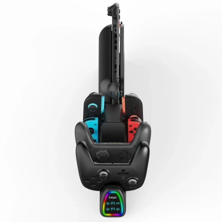ipega 10合1充電座，適用於Nintendo Switch 2 / Switch Joy-Con及Switch 2 Pro控制器 USB插頭版本，PG-SW2187