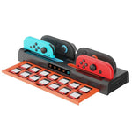 適用於Nintendo Switch 2 / Switch Joy-Con Ipega充電座遊戲卡收納架，8合1