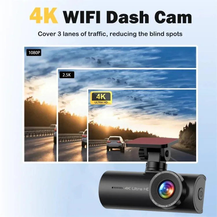 4K 智慧手機連接 WiFi 高清雙錄行車記錄儀，前+內，前+內+GPS軌跡，前+後，前+後+GPS軌跡