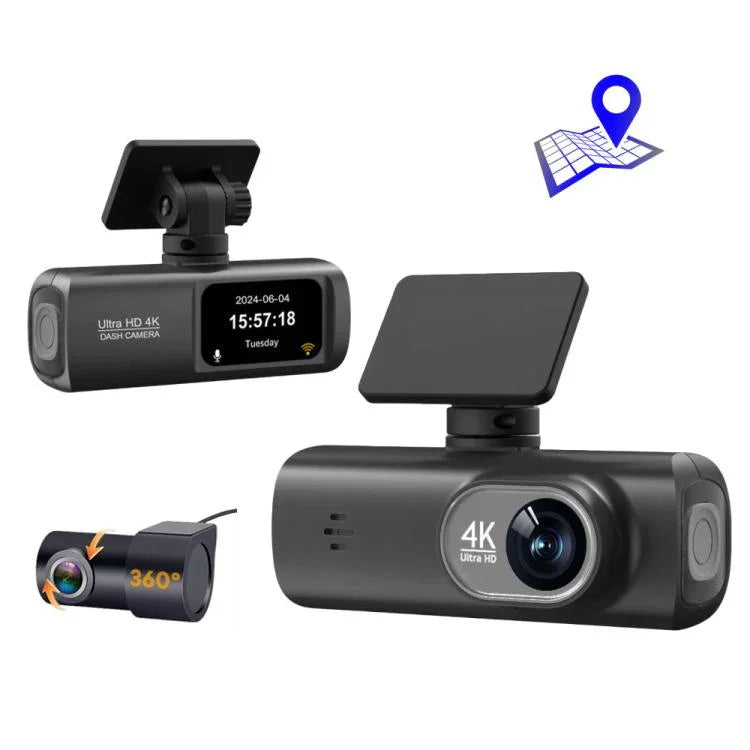 4K 雙錄 WiFi 智慧手機連接行車記錄儀，前+後，前+後+GPS軌跡，前+內，前+內+GPS軌跡