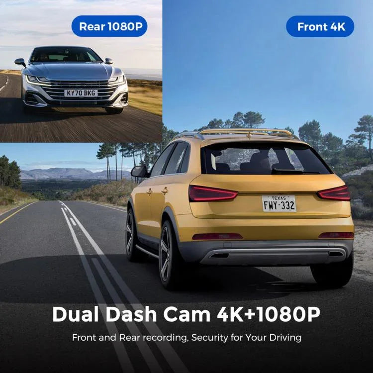 4K 雙錄 WiFi 智慧手機連接行車記錄儀，前+後，前+後+GPS軌跡，前+內，前+內+GPS軌跡
