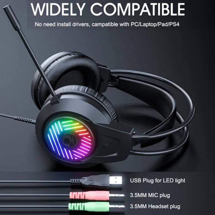 重低音3.5聲道耳機PC遊戲耳機1.5米有線遊戲耳機，iMICE HD-410