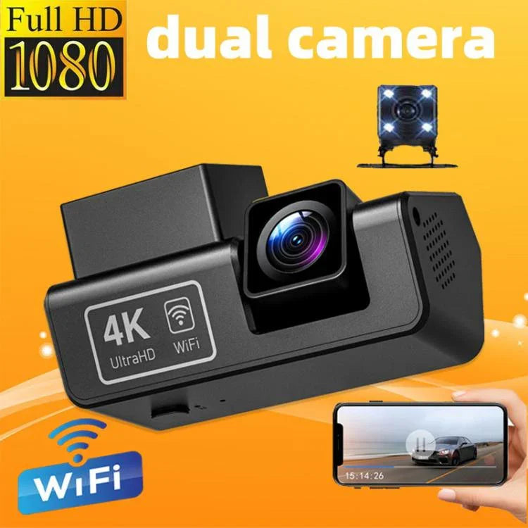 M68 1080P 高清夜視無屏行車記錄儀 24小時停車監控錄影，前+WiFi，前+後+WiFi