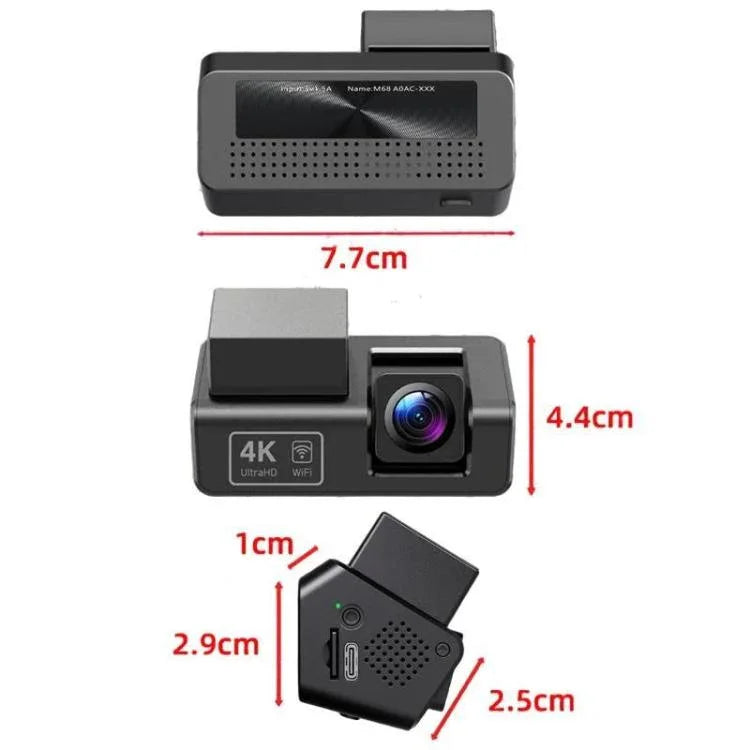 M68 1080P 高清夜視無屏行車記錄儀 24小時停車監控錄影，前+WiFi，前+後+WiFi