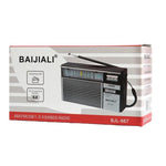 BAIJIALI BJL-667 FM AM 短波多頻段收音機 便攜式收音機 帶獨立旋鈕，BAIJIALI BJL-667