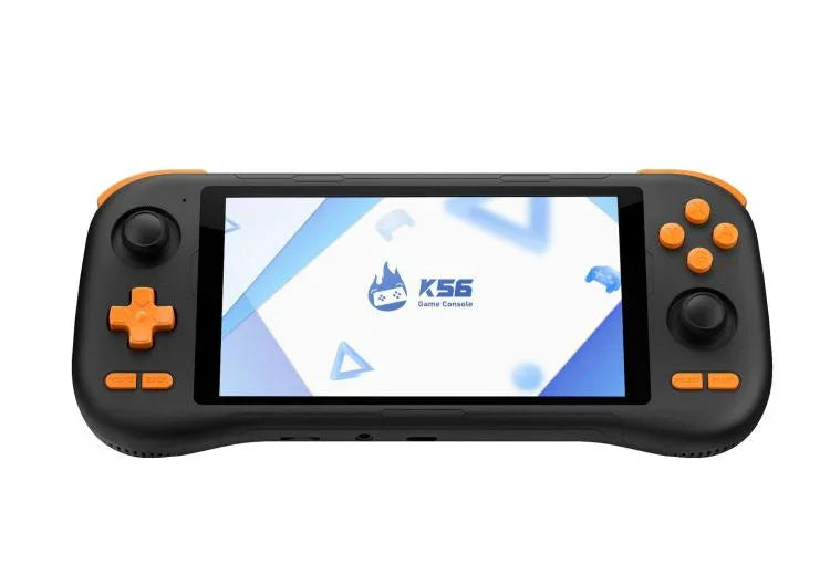 K56復古遊戲主機，配備5.5吋觸控螢幕，Android 14作業系統，ES-DE前端加速遊戲體驗，無遊戲卡，6+128G