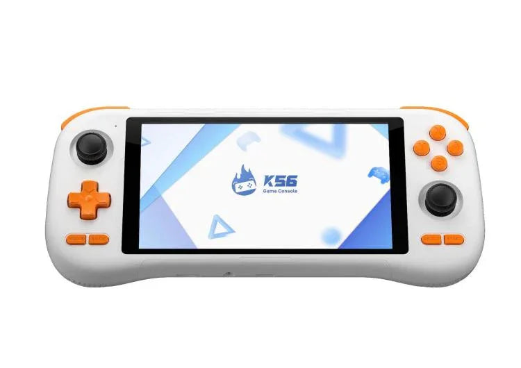 K56復古遊戲主機，配備5.5吋觸控螢幕，Android 14作業系統，ES-DE前端加速遊戲體驗，無遊戲卡，6+128G