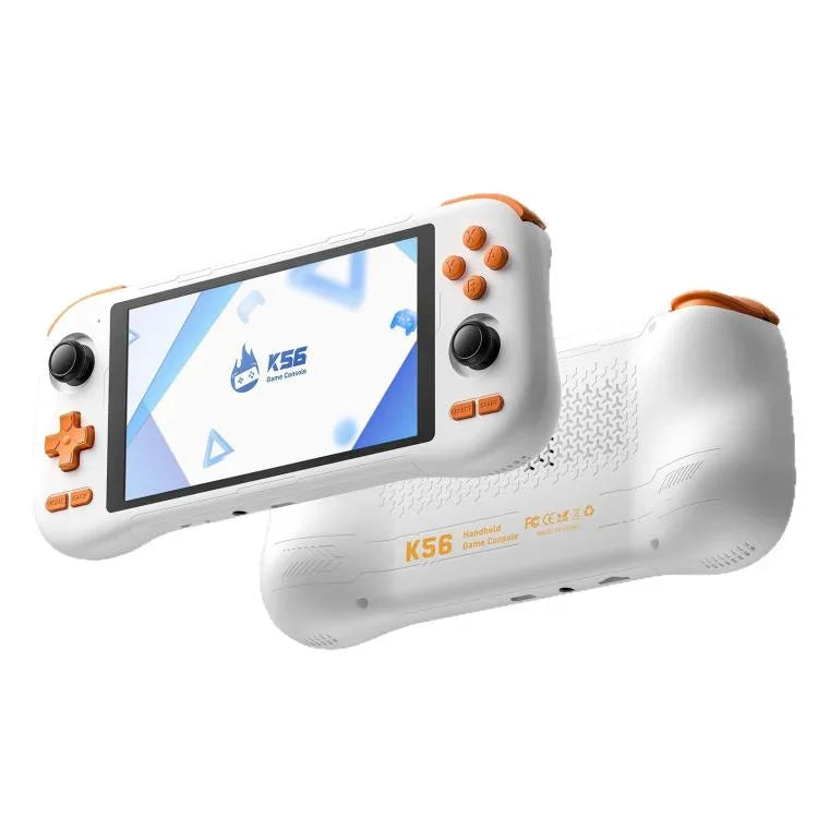 K56復古遊戲主機，配備5.5吋觸控螢幕，Android 14作業系統，ES-DE前端加速遊戲體驗，無遊戲卡，6+128G