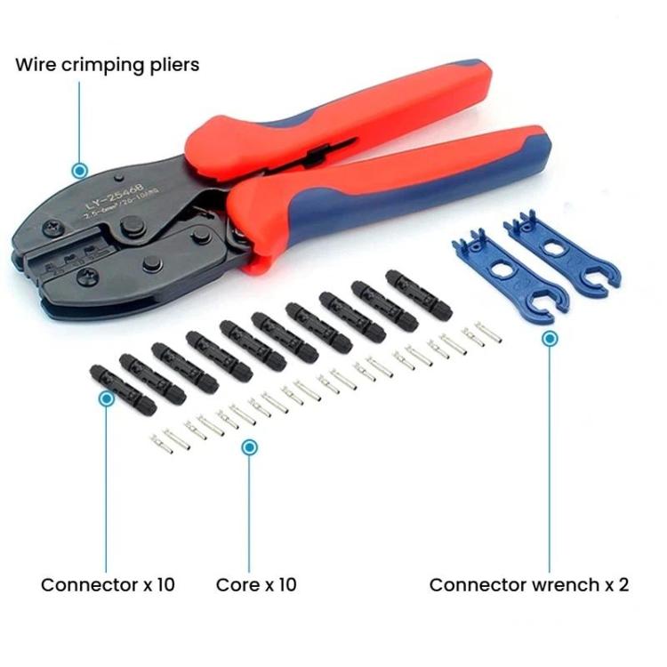 MC4光伏工具套裝壓接鉗，扳手，光伏連接器，工具包，24合1