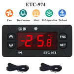 ETC-974 嵌入式數字溫度控制器，具冷卻、除霜及風扇功能，ETC-974 220V，ETC-974 110V