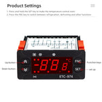 ETC-974 嵌入式數字溫度控制器，具冷卻、除霜及風扇功能，ETC-974 220V，ETC-974 110V