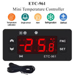 220V ETC-961 溫度控制器，具製冷除霜報警校準功能，ETC-961 220V