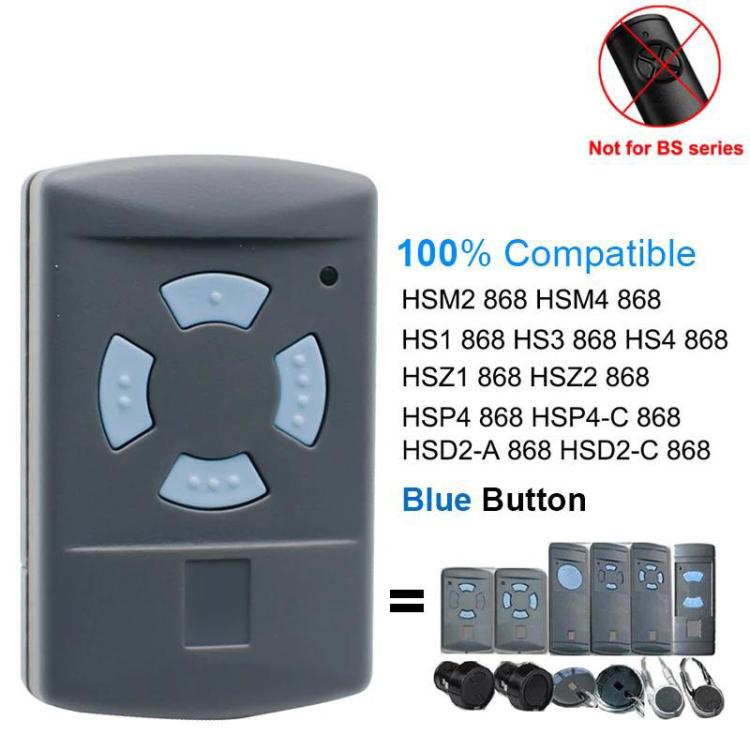 適用於 HORMANN HSM2 / HSM4 868MHz 無線四鍵車庫門遙控器，四鍵