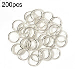 200件手工珠寶跳環DIY配件，尺寸：0.5 x 3mm，0.5 x 4mm，0.7 x 5mm，0.9 x 6mm，1.0 x 7mm，1.0 x 8mm，1.2 x 9mm，1.2 x 10mm，1.2 x 12mm