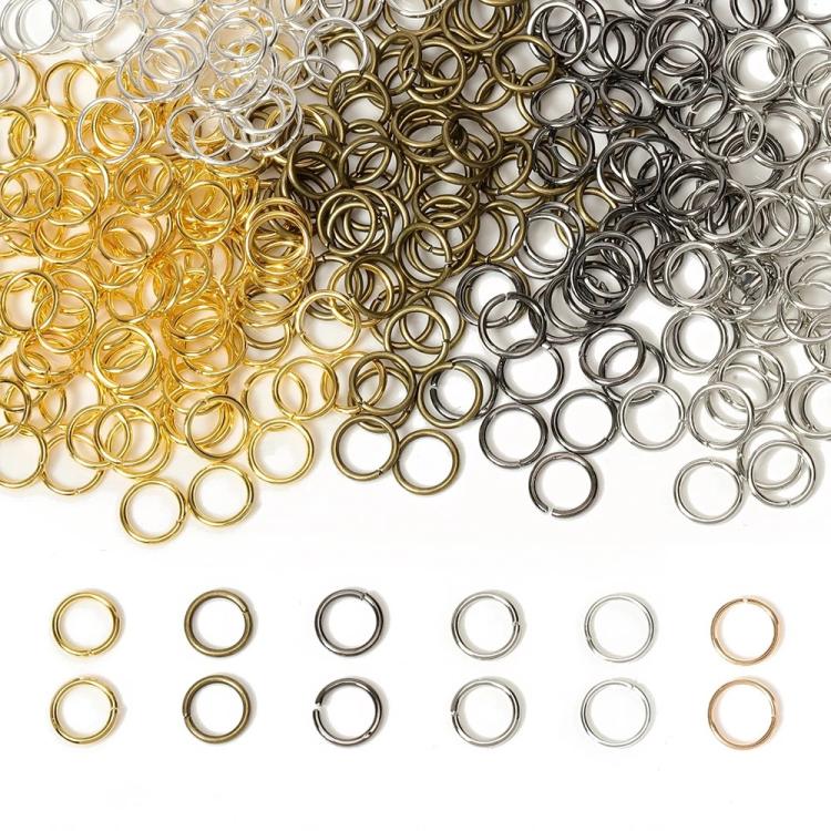 200件手工珠寶跳環DIY配件，尺寸：0.5 x 3mm，0.5 x 4mm，0.7 x 5mm，0.9 x 6mm，1.0 x 7mm，1.0 x 8mm，1.2 x 9mm，1.2 x 10mm，1.2 x 12mm