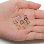200件手工珠寶跳環DIY配件，尺寸：0.5 x 3mm，0.5 x 4mm，0.7 x 5mm，0.9 x 6mm，1.0 x 7mm，1.0 x 8mm，1.2 x 9mm，1.2 x 10mm，1.2 x 12mm