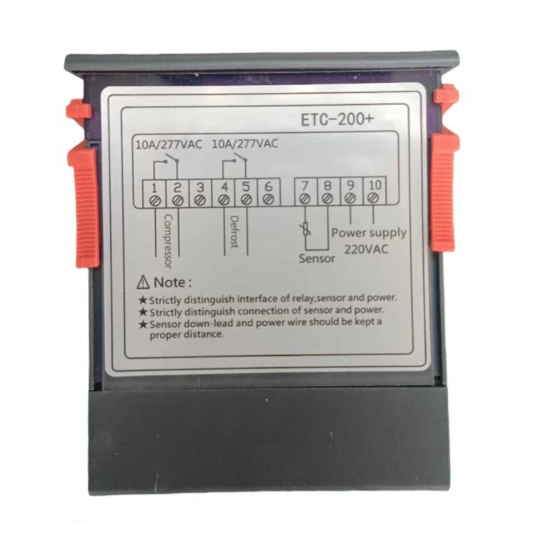 ETC-200+ 數字溫度控制器，具製冷、加熱、除霜延遲及報警功能，220V 英文版，110V 英文版