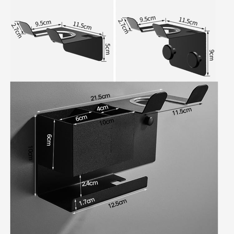 通用吹風機掛架壁掛式附線材收納，適用美髮造型工具，免鑽孔黑色，免鑽孔白色，需鑽孔黑色，需鑽孔白色