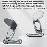 15W 三合一磁吸無線充電器 附 LED 彩色燈 可旋轉桌面充電支架