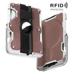 適用於 AirTag 第二代 / AirTag 第一代 磁性金屬卡片夾附手機支架，具 RFID 阻擋功能，彈性手腕帶