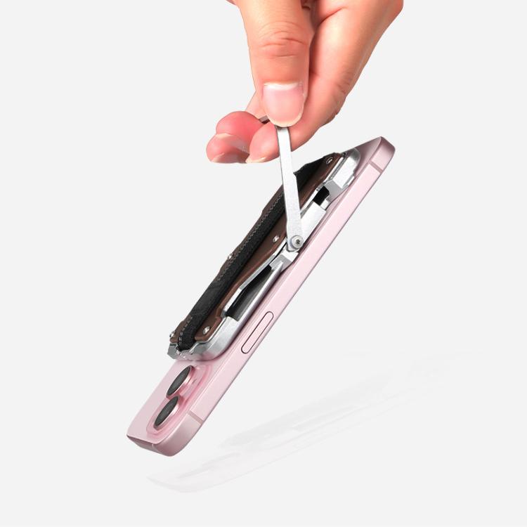 適用於 AirTag 第二代 / AirTag 第一代 磁性金屬卡片夾附手機支架，具 RFID 阻擋功能，彈性手腕帶