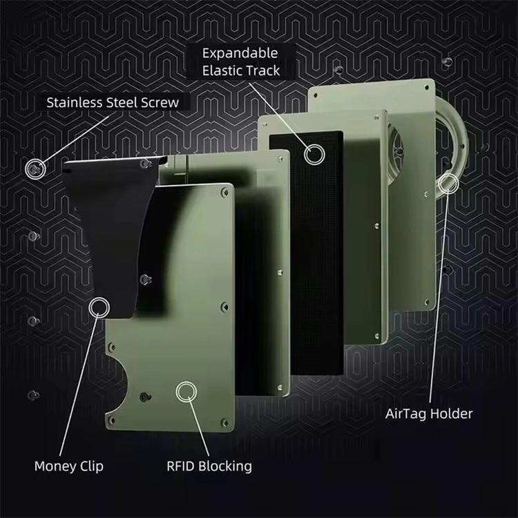 適用 AirTag 第二代 / 第一代 金屬卡片夾 RFID 防盜錢包