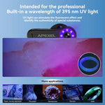 APEXEL TriScope 40X-80X-120X 手機顯微鏡，配備雙溫度 LED 與紫外線照明，APL-MS3L