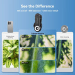 APEXEL TriScope 40X-80X-120X 手機顯微鏡，配備雙溫度 LED 與紫外線照明，APL-MS3L
