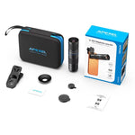 APEXEL TeleZoom 5–10X 變焦長焦鏡頭套件，適用於智慧型手機，配備多合一通用夾，APL-T5-10X