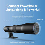 APEXEL TeleCular 50x 長焦鏡頭套件，適用於智慧型手機，配備 360 度球形雲台三腳架與內部對焦，APL-T50X