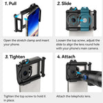APEXEL TeleCular 50x 長焦鏡頭套件，適用於智慧型手機，配備 360 度球形雲台三腳架與內部對焦，APL-T50X