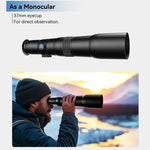 APEXEL TeleCular 50x 長焦鏡頭套件，適用於智慧型手機，配備 360 度球形雲台三腳架與內部對焦，APL-T50X
