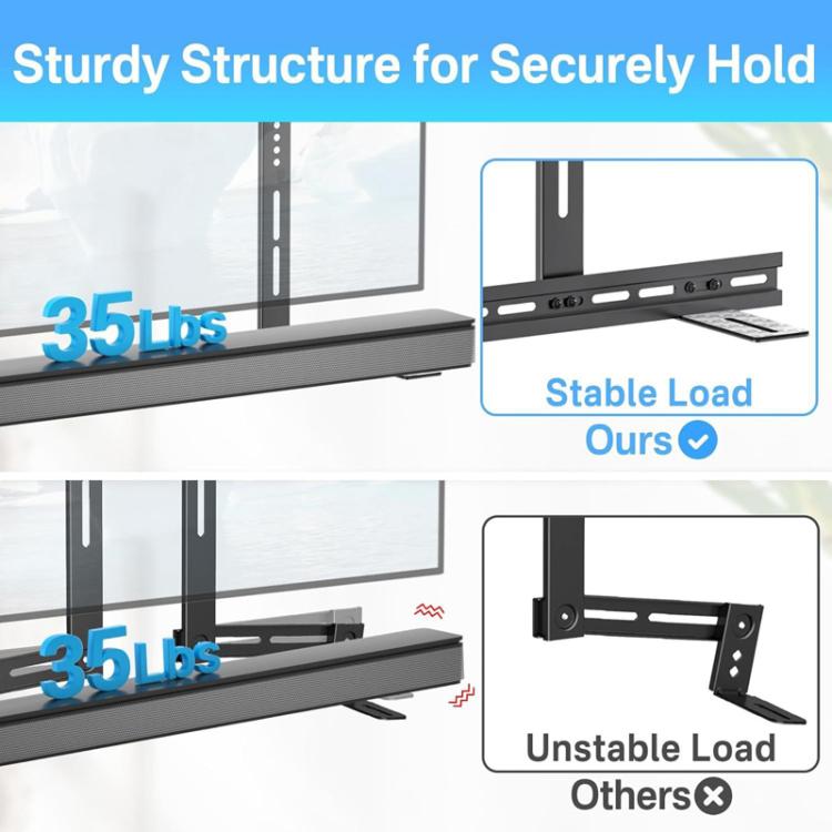 JJ-9452-B-0 無需鑽孔長型 Soundbar 電視壁掛揚聲器及電視連接支架，JJ-9452-B-0