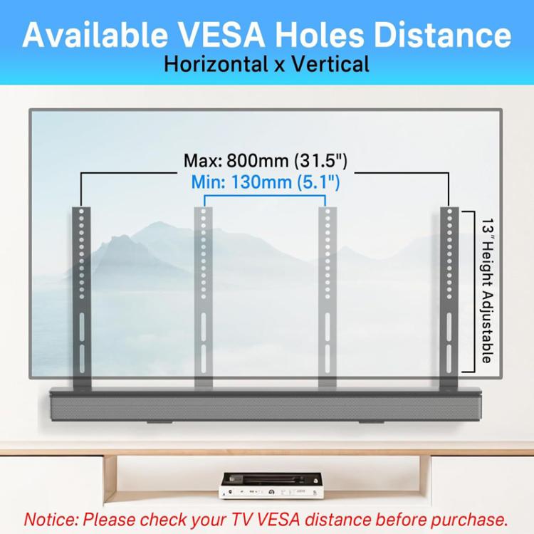 JJ-9452-B-0 無需鑽孔長型 Soundbar 電視壁掛揚聲器及電視連接支架，JJ-9452-B-0