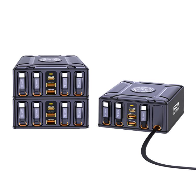 550W USB-C GaN 超快速充電多埠可伸縮線充電器，EU 插頭、US 插頭、UK 插頭、AU 插頭、KR 插頭