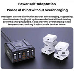 550W USB-C GaN 超快速充電多埠可伸縮線充電器，EU 插頭、US 插頭、UK 插頭、AU 插頭、KR 插頭