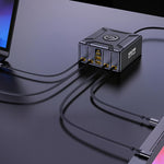 550W USB-C GaN 超快速充電多埠可伸縮線充電器，EU 插頭、US 插頭、UK 插頭、AU 插頭、KR 插頭
