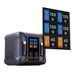 300W 多埠充電器，帶 USB 插座及內建線，EU 插頭、US 插頭、UK 插頭、AU 插頭、KR 插頭