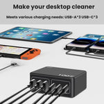 100W 高功率 PD 快充 USB 多埠充電器，US 插頭、EU 插頭、AU 插頭、KR 插頭、UK 插頭