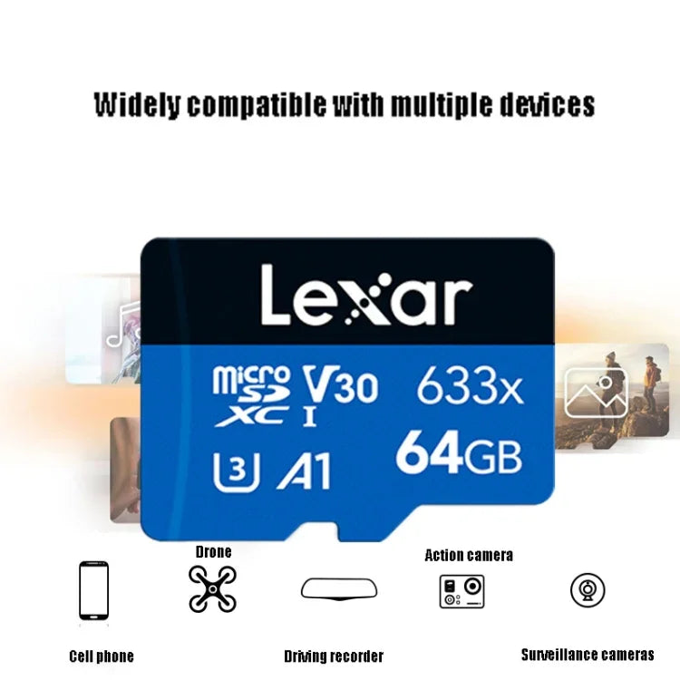 Lexar 633x 64GB高速行車記錄器專用手機記憶卡 DVR TF卡，64GB