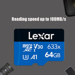 Lexar 633x 64GB高速行車記錄器專用手機記憶卡 DVR TF卡，64GB