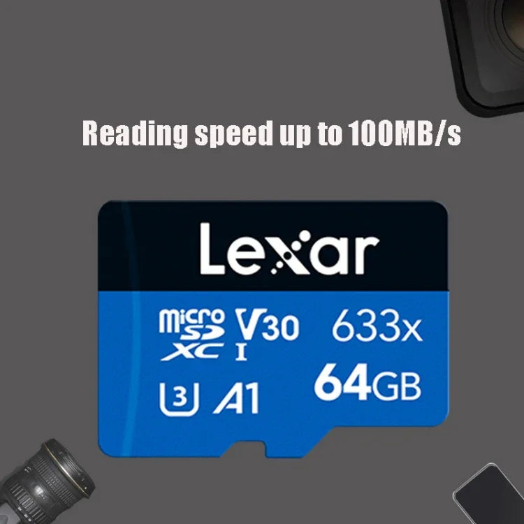 Lexar 633x 64GB高速行車記錄器專用手機記憶卡 DVR TF卡，64GB