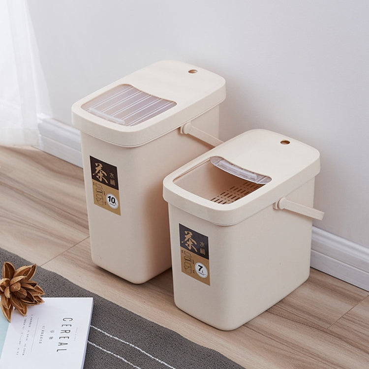 辦公塑膠茶渣桶茶葉廢料桶推蓋便攜垃圾桶，7L，10L