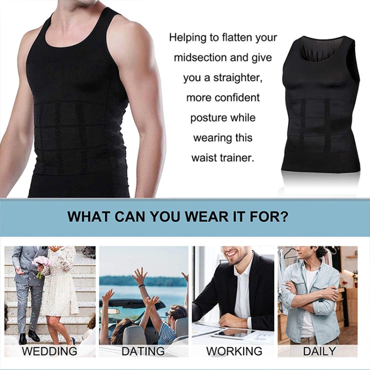 3件套 男士瘦身塑形背心內衣，S, L, M, XL, XXL